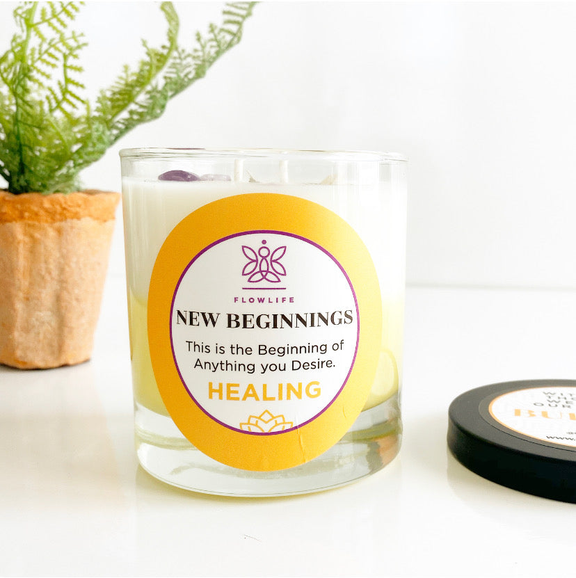 New Beginnings HEALING Candle - 8oz 100% soy wax